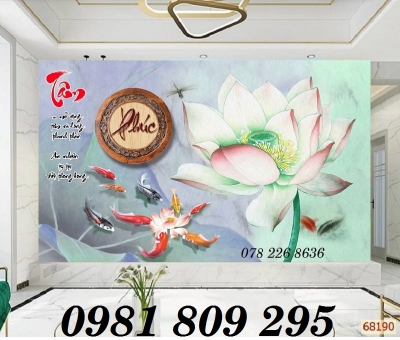 Tranh gạch - gạch trang trí hoa sen