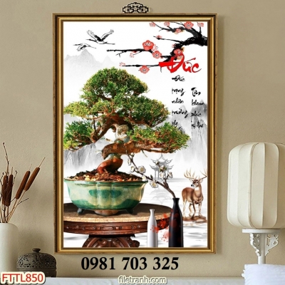 Gạch tranh đẹp hoa mai trang trí