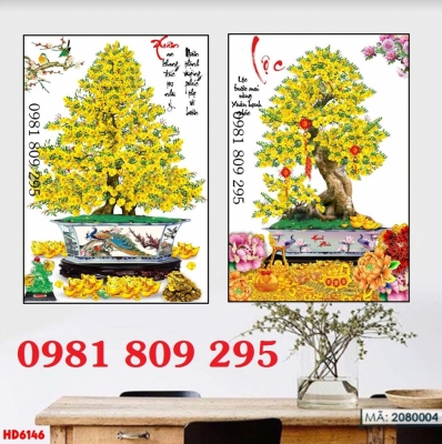 Tranh hoa mai - tranh gạch 3d hoa mai