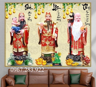 Tranh 3D- Tranh Phúc Lộc Thọ