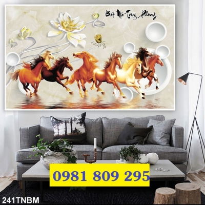 Gạch ốp tường 3d , tranh mã đáo thành công HN9291