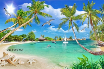 Tranh gạch 3d phong cảnh bờ biển - MNNN9