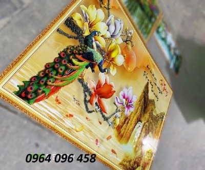 Tranh gạch 3d chim công LJG4