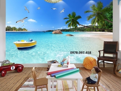 Gạch tranh 3D - thuận buồm xuôi gió