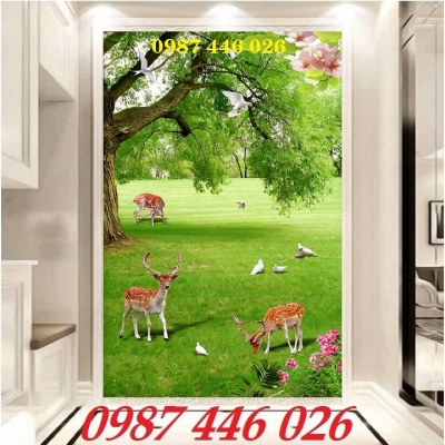Tranh gạch men phong cảnh rừng cây HP727