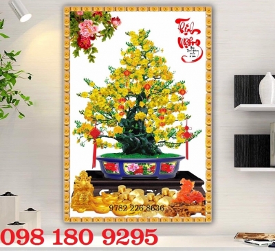 Gạch tranh 3d - cây hoa mai HT888