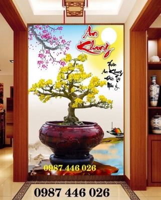 Tranh gạch men hoa mai vàng HP9822