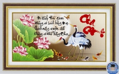 Tranh gạch 3d câu đối cha mẹ - GFXX3