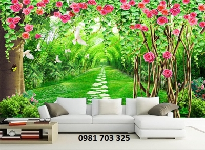 Gạch tranh 3D- tranh vườn hoa