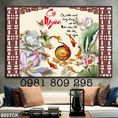 Tranh gạch cá chép - gạch tranh 3d