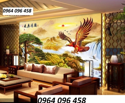 Tranh gạch 3d phong thủy phòng khách - SXVV66