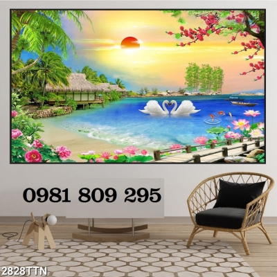 Tranh phong cảnh - gạch 3d phong cảnh