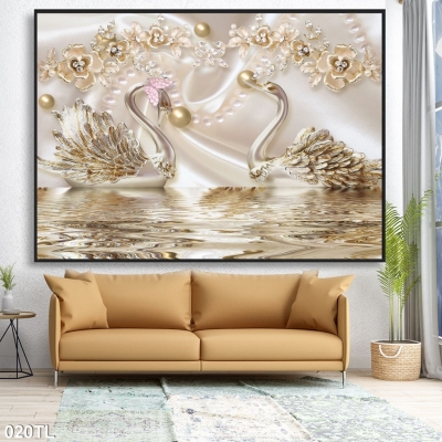 Tranh gạch 3D hoa trang trí phòng