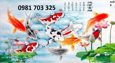 tranh gạch men phong thủy- tranh cá chép