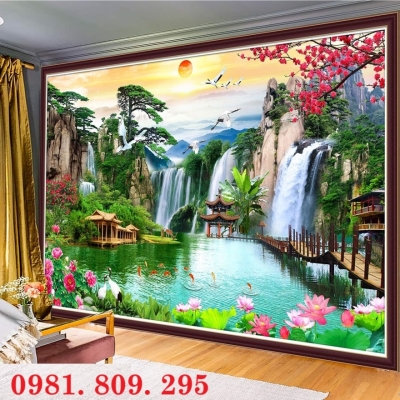 Gạch 3d phong cảnh , tranh cao cấp