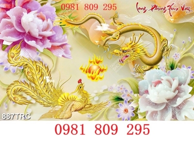 Tranh ốp tường 3d , gạch tranh rồng vàng mới