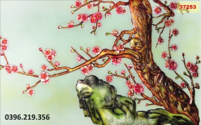 Tranh hoa đào đẹp trang trí
