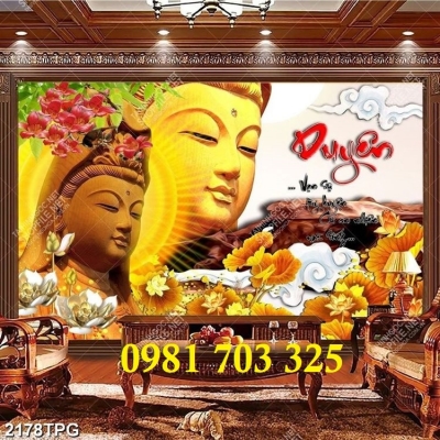 Tranh Phật ốp phòng thờ, gạch tranh 3D