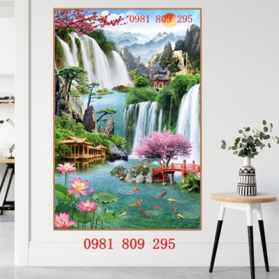 Tranh thác nước , gạch tranh