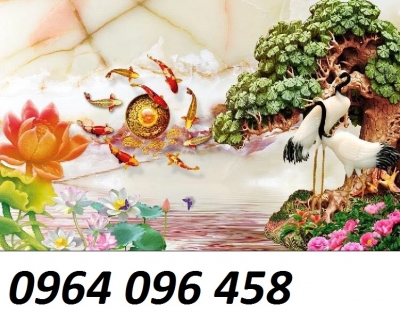 Tranh gạch 3d ốp tường cá chép phong thủy - 7999VB