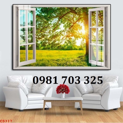 Gạch tranh cửa sổ 3D đẹp