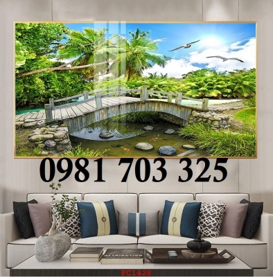 Gạch men 3D phong cảnh trang trí tường