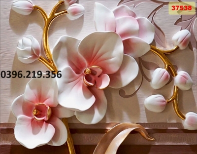 Tranh gạch hoa lan 3D trang trí đẹp