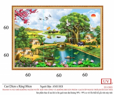 Gạch tranh đồng quê đẹp 3D