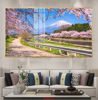 Gạch tranh hoa đào 3D dán tường