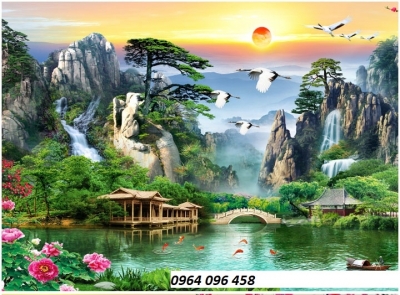 Tranh gạch 3d phong cảnh đồng quê - ZXC432