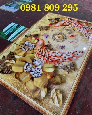 Tranh gạch con công , tranh phu thê