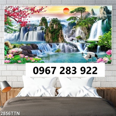 Tranh gạch thác nước 3d phong thủy