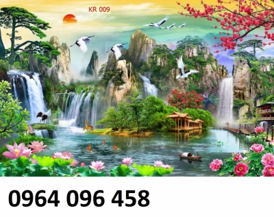 Tranh gạch 3d phong thủy phòng khách - GHBV55