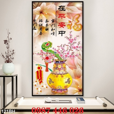 Gạch tranh bình hoa lục bình HP72