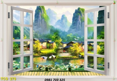 Tranh cửa sổ- gạch tranh trang trí