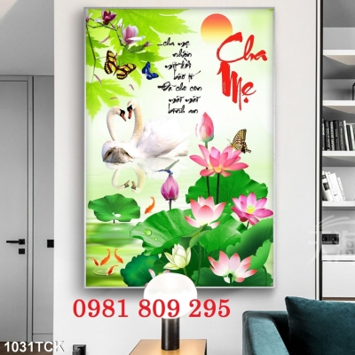 Gạch 3d khổ đứng hoa sen