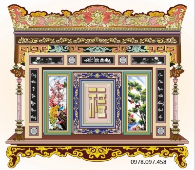 Tranh câu đối ban thờ