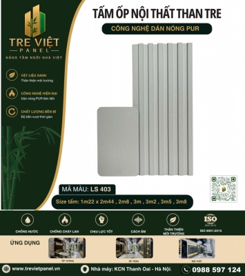 Tấm ốp tường lam sóng than tre