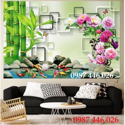 Gạch cá chép hoa sen phong thủy HP0724