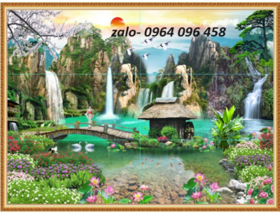 tranh gạch 3d ốp tường phong cảnh đồng quê - XC32