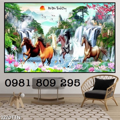 Tranh gạch men bát mã HP736