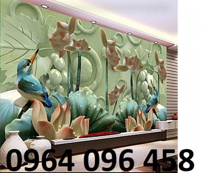 Tranh gạch men 3d mẫu hoa sen - GBB04