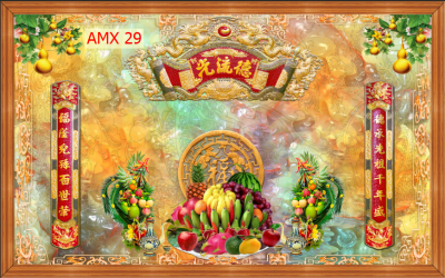 Gạch tranh 3D - phòng thờ gia tiên