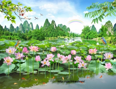 Tranh gạch 3d ốp tường mặt tiền - FVMM55