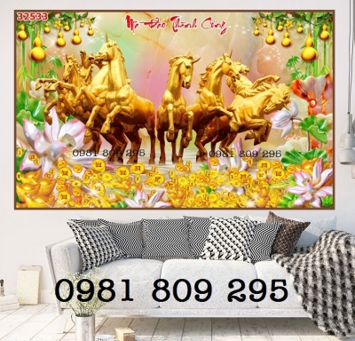 Tranh gạch ngựa ốp tường 3d phong thủy