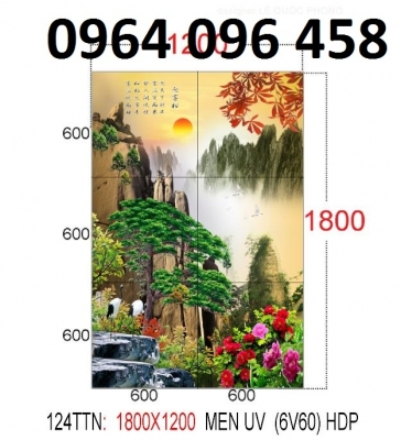Tranh gạch 3d phong thủy mây núi - SXC78