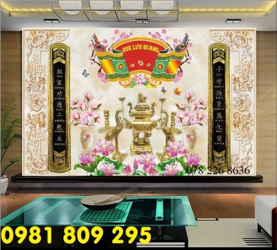 Tranh gạch- tranh câu đối phòng thờ
