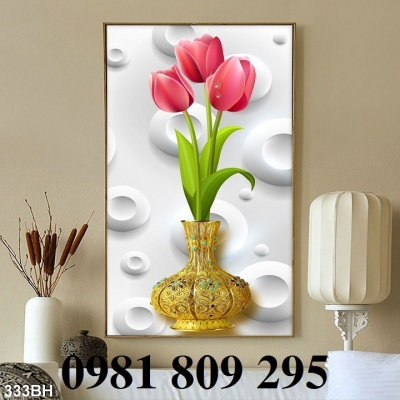 tranh gạch 3d phòng bếp 3 tấm