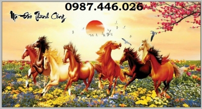 Tranh gạch mã đáo thành công HP723