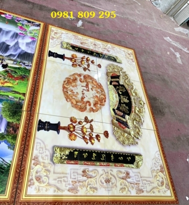 Tranh gạch ốp tường cao cấp phòng thờ